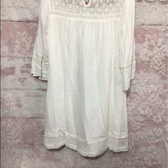 NWT SUGARLIPS Bohemian Flowing Embroidered Lacy Off White Dress Size XS - Picture 14 of 16